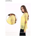 Europe 2016 New Round Neck Long-Sleeved Lace Shirt Big Yards Loose Openwork Crochet Lace Stitching T-Shirt Women Summer Blouse